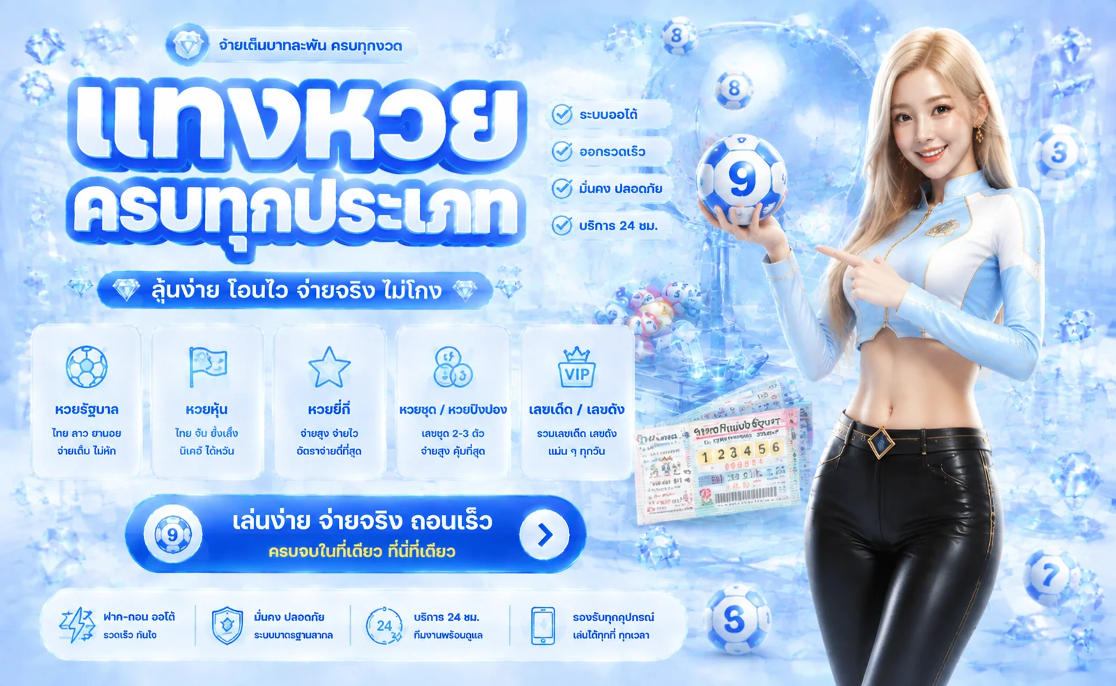 หวยออนไลน์ PGWIN188 อัตราจ่ายสูง ครบทุกประเภท